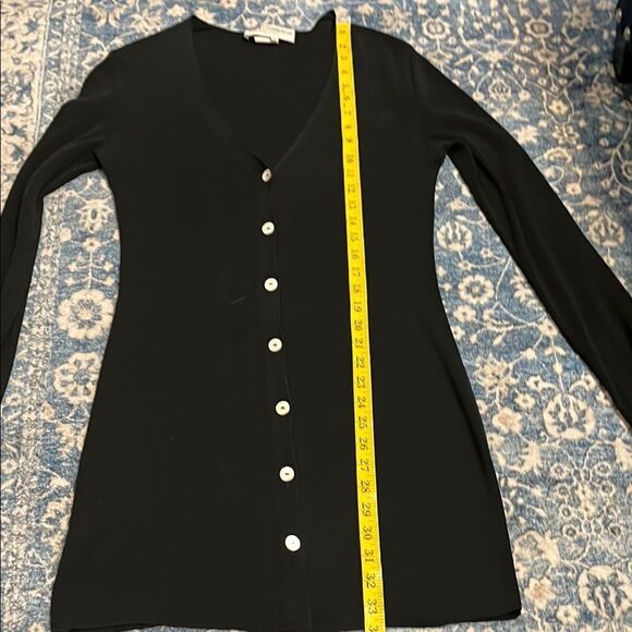 Dolce & Gabbana Black Semi Sheer Button-Up Cardigan Luxury Office Minimalist - Picture 8 of 10